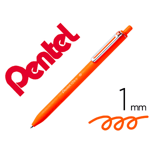 Esferografica pentel izee ponta de 1,0mm retratil laranja