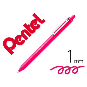 Esferografica pentel izee ponta de 1,0mm retratil cor rosa