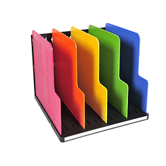 Organizador de armario exacompta modulotop preta multicolor vertical 5 compartimentos 300x288x255 mm