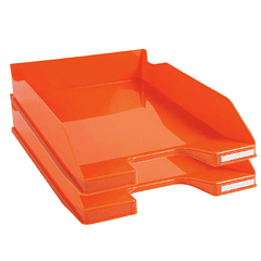 Tabuleiros de secretaria exacompta combo 2 classic laranja 347x255x65 mm