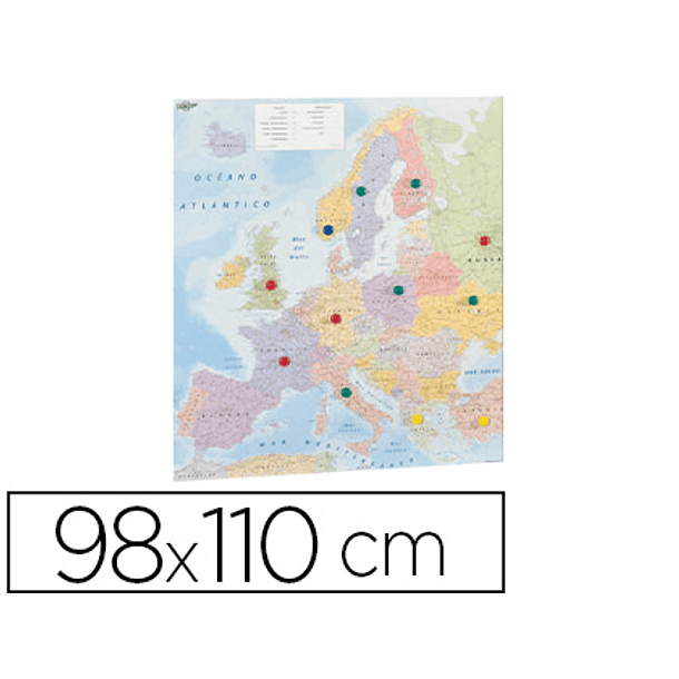 Mapa parede faibo europa plastificado enrolado 98x110 cm 1