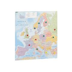 Mapa parede faibo europa plastificado enrolado 98x110 cm