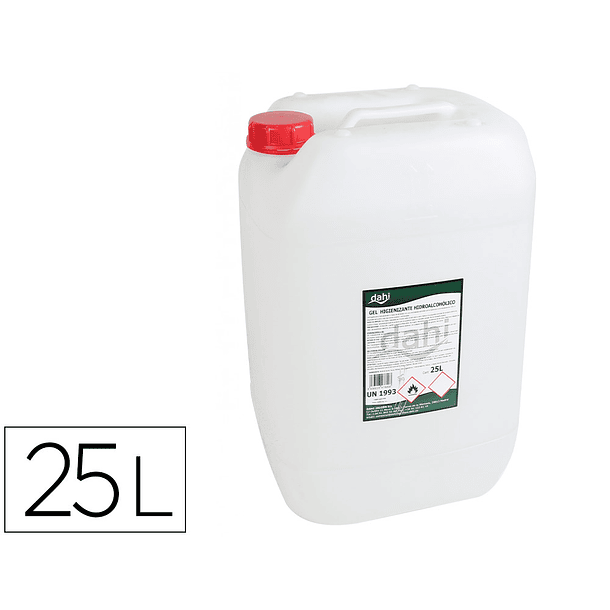 Gel hidroalcoolico dahi higienizante para maos garrafa de 25 litros 1