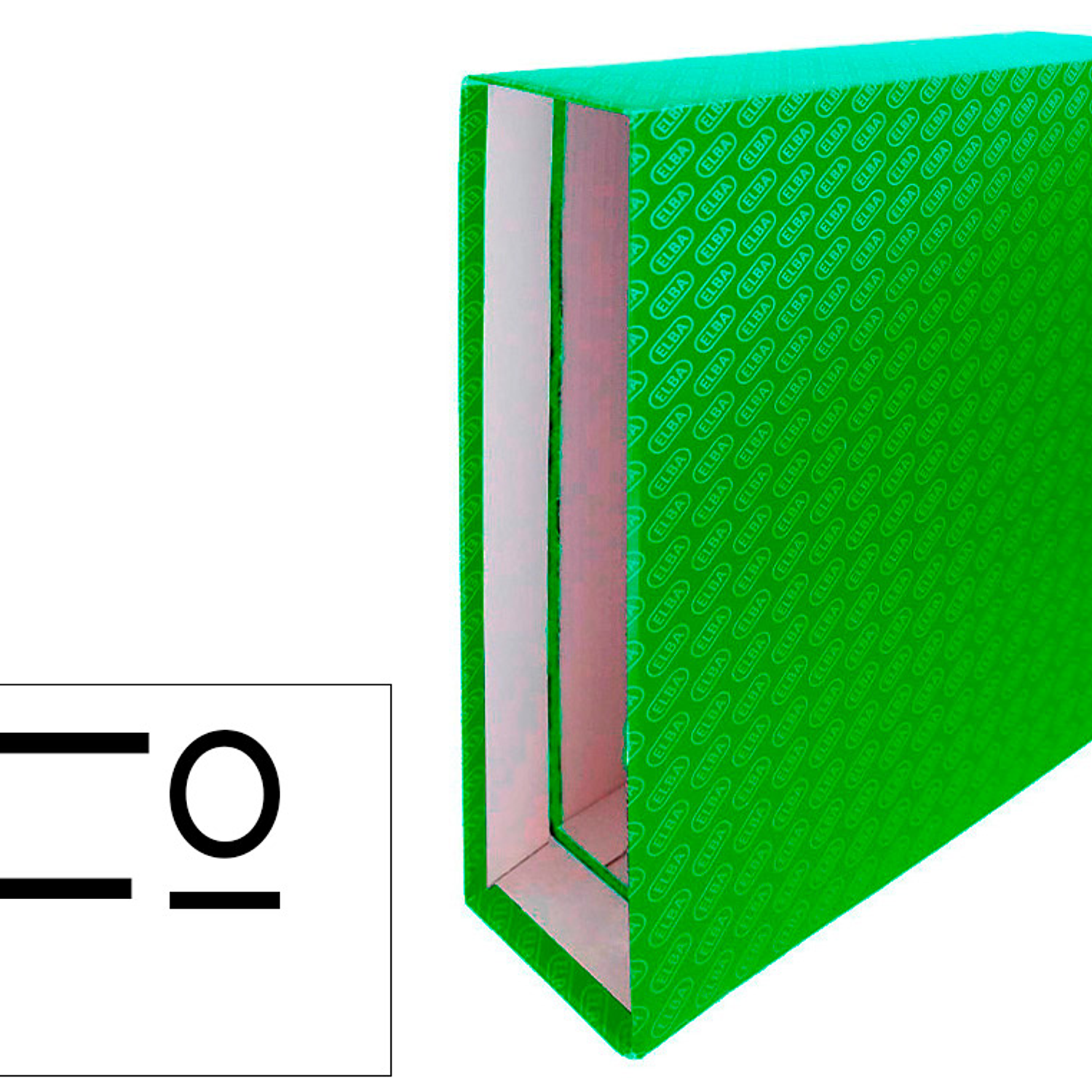 Caixa para pasta de arquivo de alavanca cartao forrado elba folio lombada 85 mm verde 2