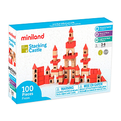 Juego miniland de construcccion 100 piezas material madera ecologica