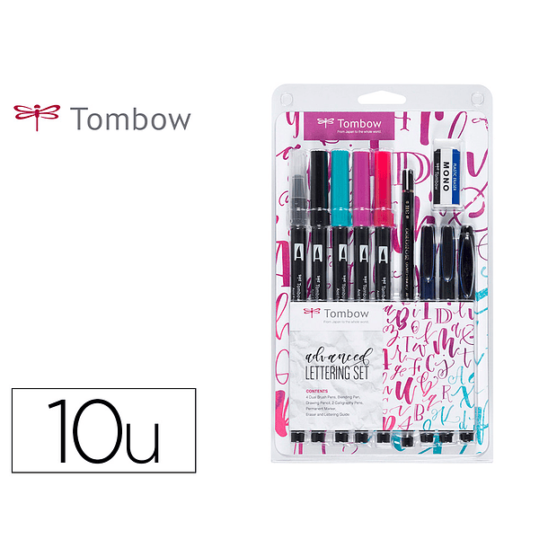 Conjunto lettering tombow advanced 10 pecas 3