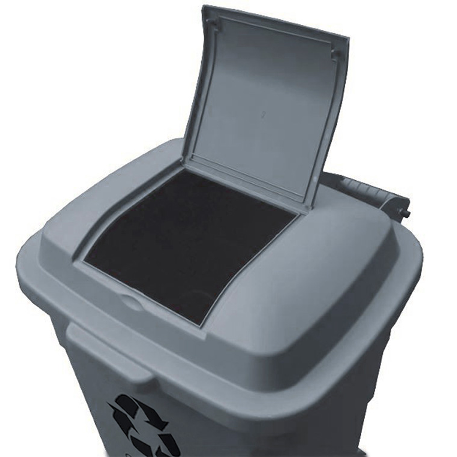 Contentor de lixo q-connect plastico com 2 rodas cor cinza com capacidade para 240 litros 3