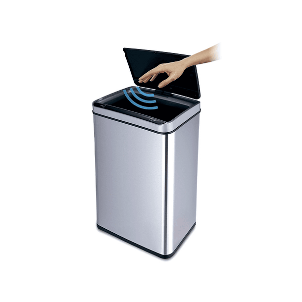 Cesto de papeis q-connect metalico com sensor automatico capacidade 80 litros 3