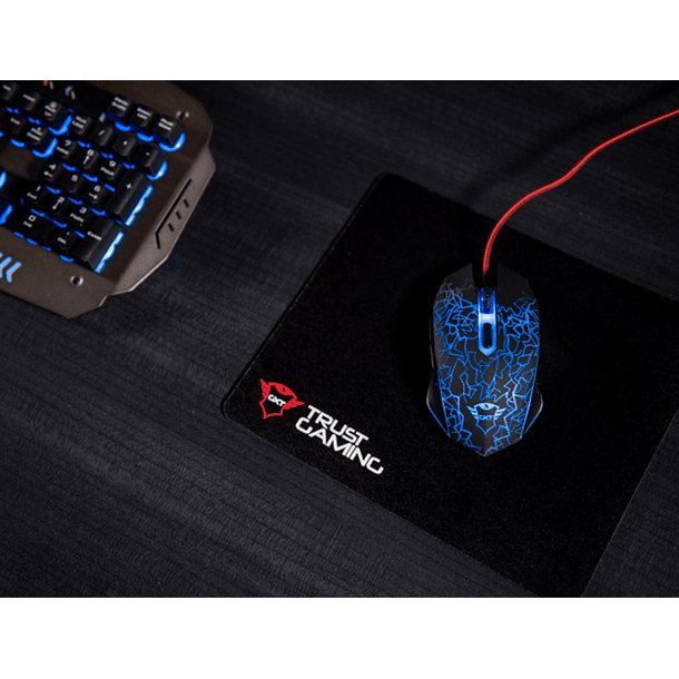 Pack alfombrilla + raton optico trust gaming gxt783 izza mouse & pad 2400 dpi 6 botones 4