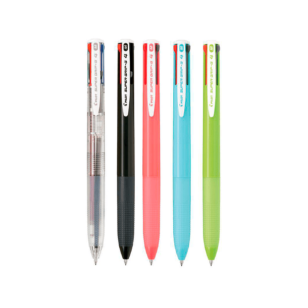 Esferografica pilot supergrip g 4 cores retratil tinta base de oleo corpo cor rosa 5