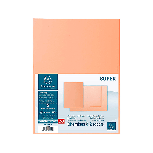 Classificador cartolina com 2 abas exacompta din a4 gama super crema 210 gr 3