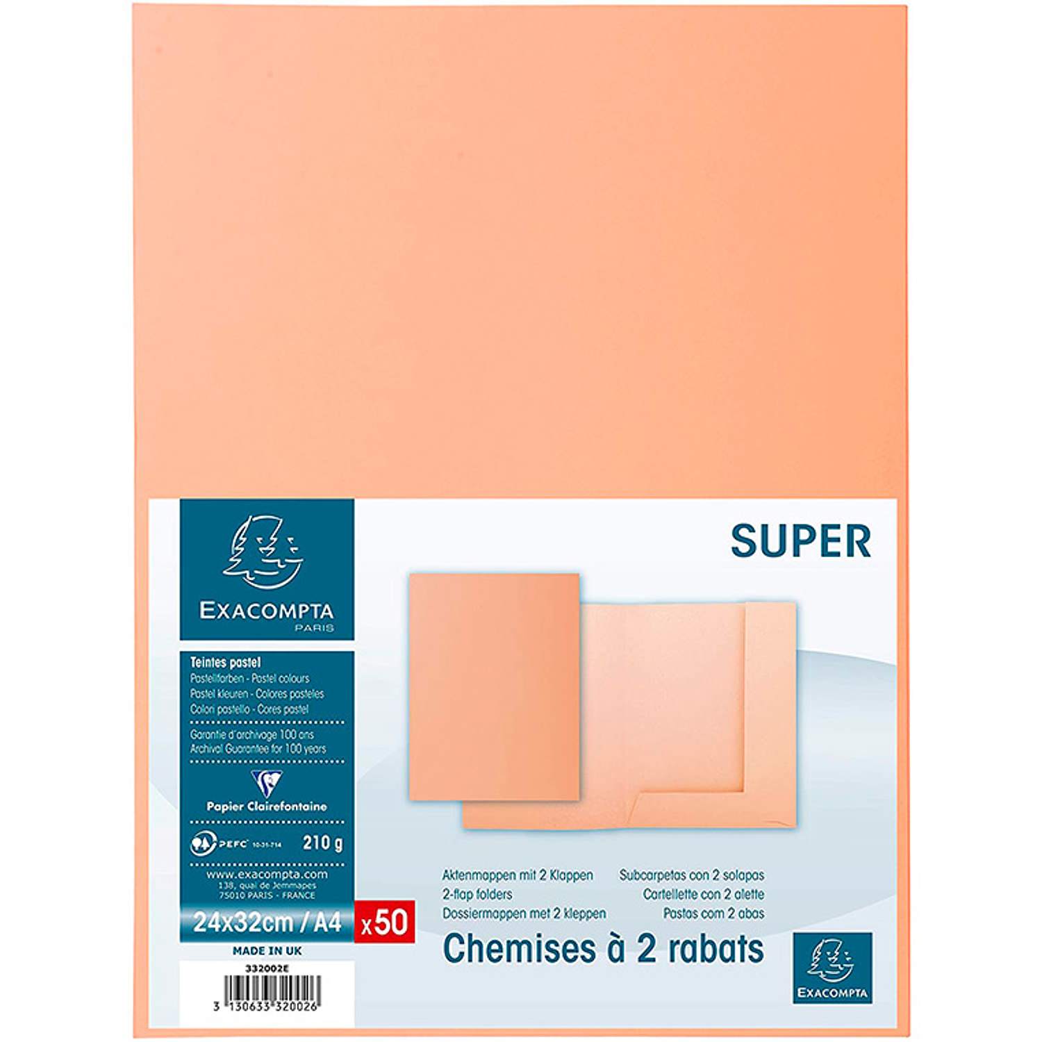 Classificador cartolina com 2 abas exacompta din a4 gama super crema 210 gr 3