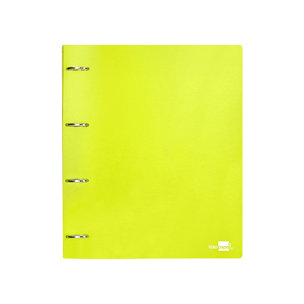 Pasta liderpapel polipropileno din a4 4 aneis mistos 40 mm amarelo fluor opaco 2