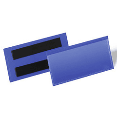 Bolsa durable magnetica 100x38 mm plastico azul janela transparente pack de 50 unidades