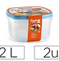 Tupperware plasticforte transparente tampa cor 2 litros pack 2 unidades - thumbnail 1