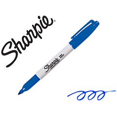 Marcador sharpie permanente ponta fina azul