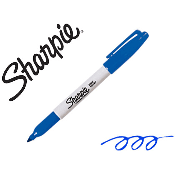 Marcador sharpie permanente ponta fina azul 1