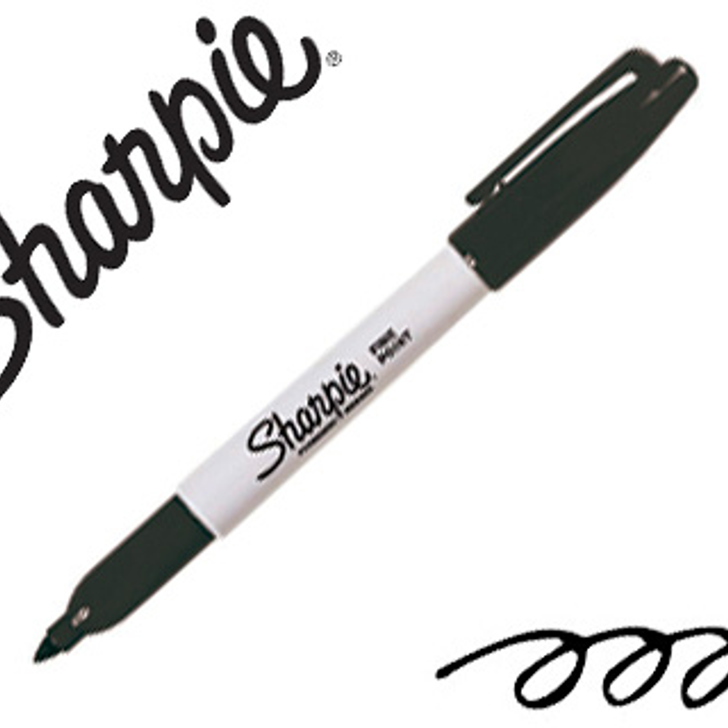 Marcador sharpie permanente ponta fina preta 2