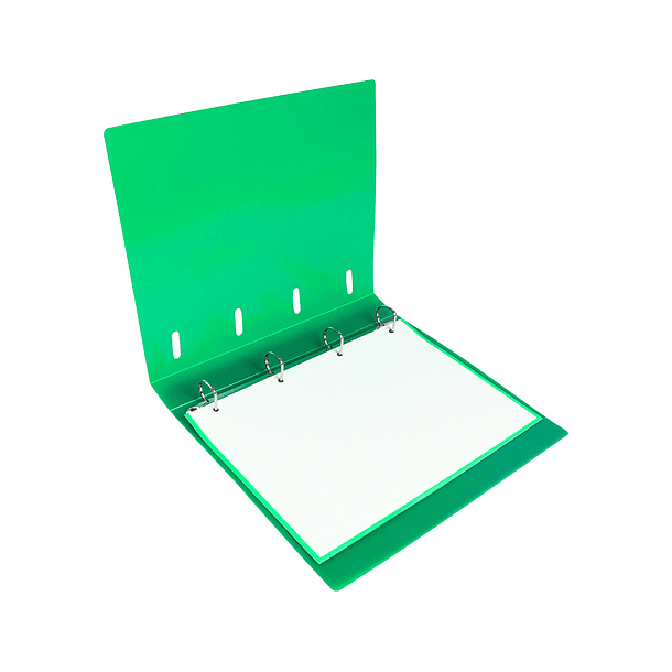 Pasta liderpapel com recarga polipropileno din a4 4 aneis 25mm quadricula 5mm verde translucido 7