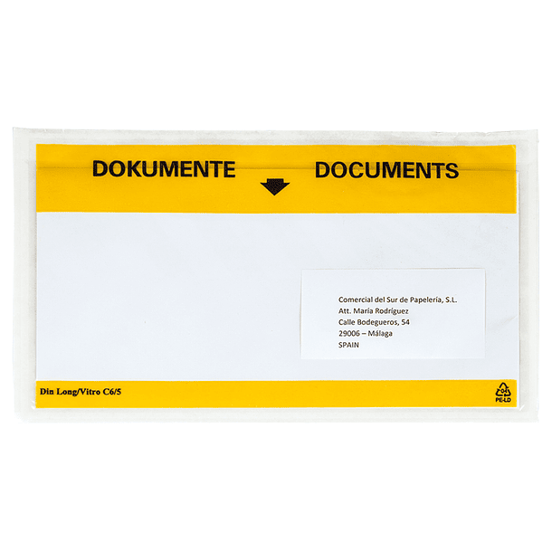 Envelope autoadesivo q-connect porta documentos multilingue 225x165 mm janela transparente pack de 100 unidades 1