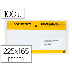 Envelope autoadesivo q-connect porta documentos multilingue 225x165 mm janela transparente pack de 100 unidades