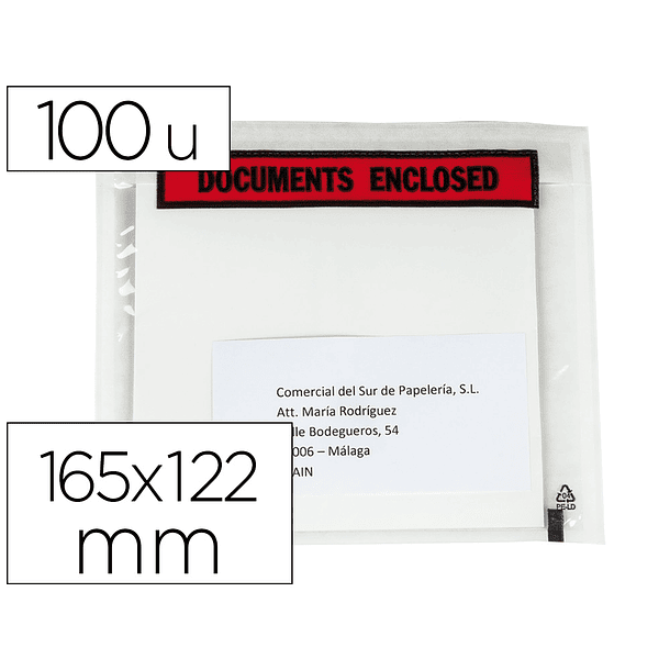 Envelope autoadesivo q-connect porta documentos multilingue 165x122 mm sem janela pack de 100 unidades 1