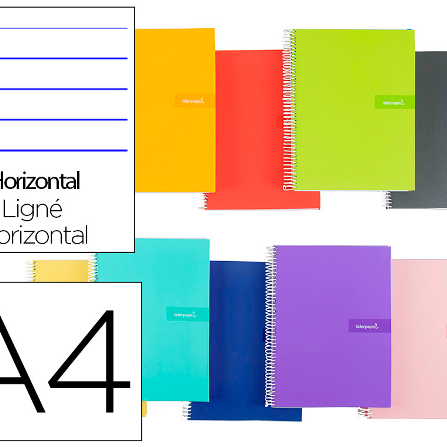 Caderno espiral liderpapel din a4 crafty capa forrada 80f 90 gr pautado 7mm dupla margem cores sortidas