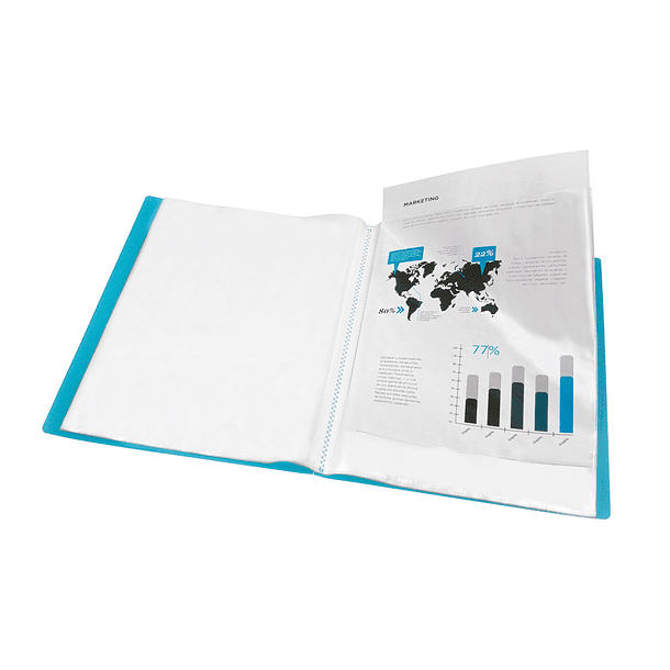 Capa catalogo liderpapel 80 bolsas polipropileno din a4 azul translucido 7