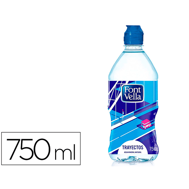 Agua mineral natural font vella garrafa de 75 cl