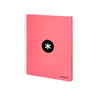 Caderno espiral liderpapel din a4 antartik capa forrada 120 f 100 gr pautado 5 bandas cor coral