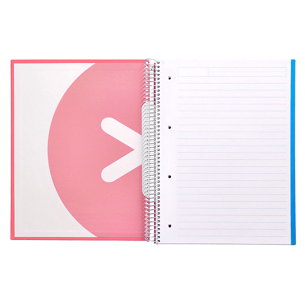 Caderno espiral liderpapel din a4 antartik capa forrada 120 f 100 gr pautado 5 bandas cor coral 7