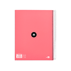 Caderno espiral liderpapel din a4 antartik capa forrada 120 f 100 gr pautado 5 bandas cor coral