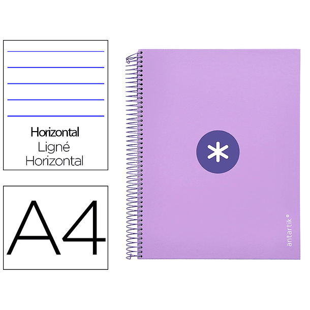 Caderno espiral liderpapel din a4 antartik capa forrada 120 f 100 gr pautado 5 bandas cor lavanda 2