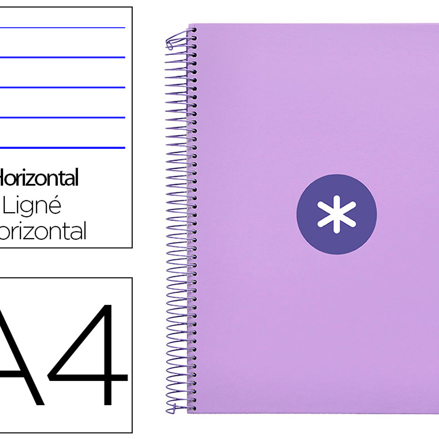 Caderno espiral liderpapel din a4 antartik capa forrada 120 f 100 gr pautado 5 bandas cor lavanda 2