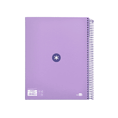 Caderno espiral liderpapel din a4 antartik capa forrada 120 f 100 gr pautado 5 bandas cor lavanda