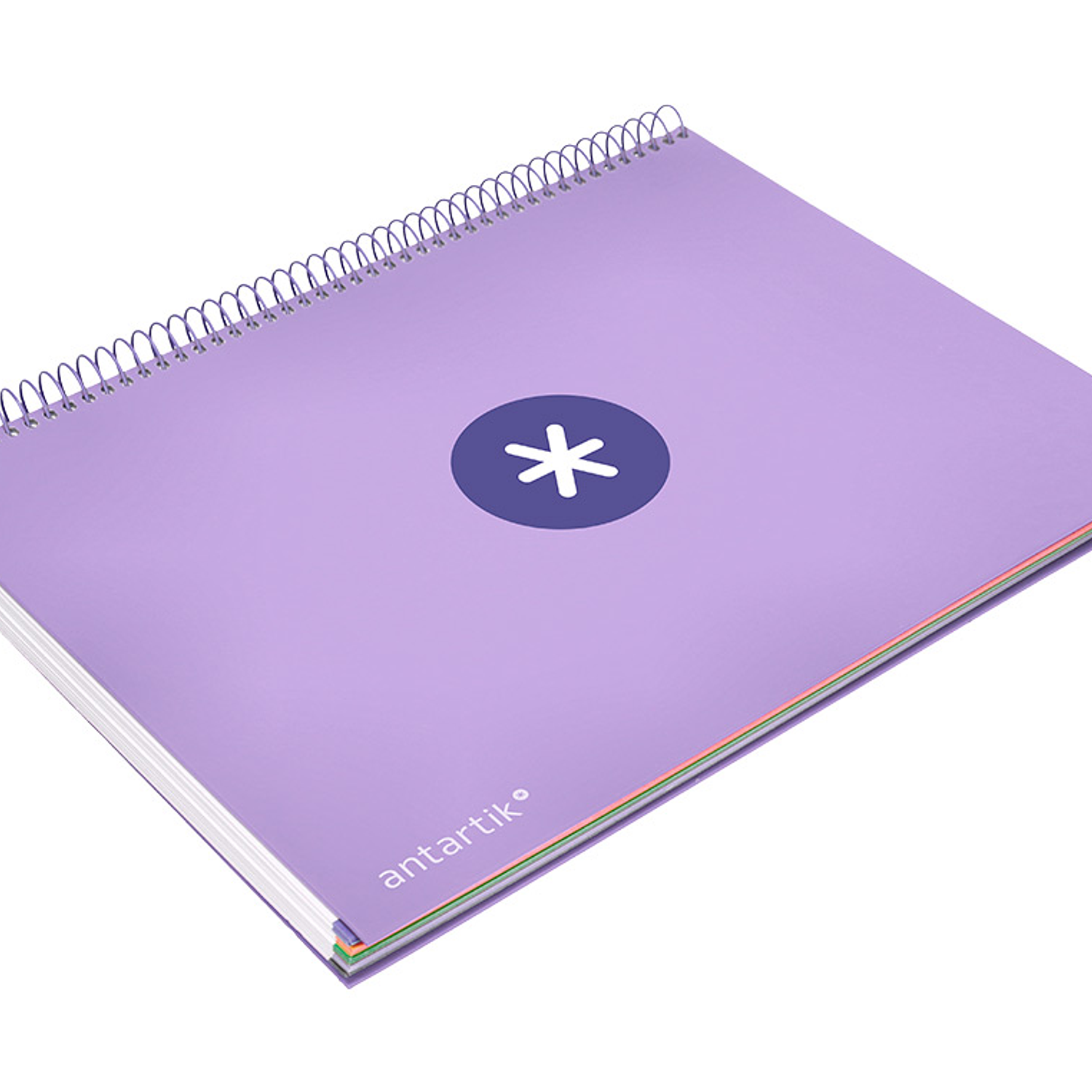 Caderno espiral liderpapel din a4 antartik capa forrada 120 f 100 gr pautado 5 bandas cor lavanda 6