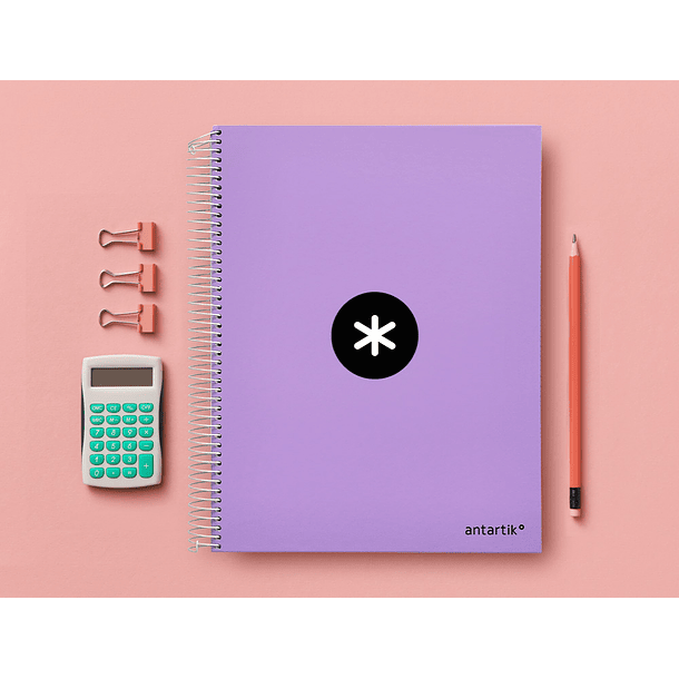 Caderno espiral liderpapel din a4 antartik capa forrada 120 f 100 gr pautado 5 bandas cor lavanda 10