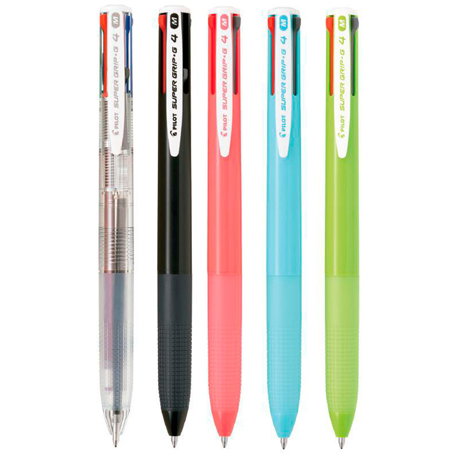 Esferografica pilot supergrip g 4 cores retratil tinta base de oleo corpo cor verde lima 2