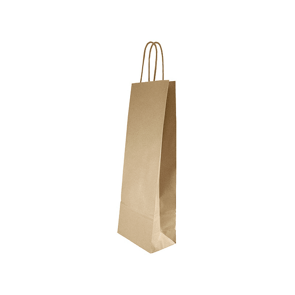 Bolsa de papel basika kraft reciclada asa retorcida lisa natural formato \"l\" 320x140x400 mm 3