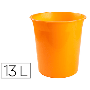 Cesto plastico q-connect laranja translucido 13 litros