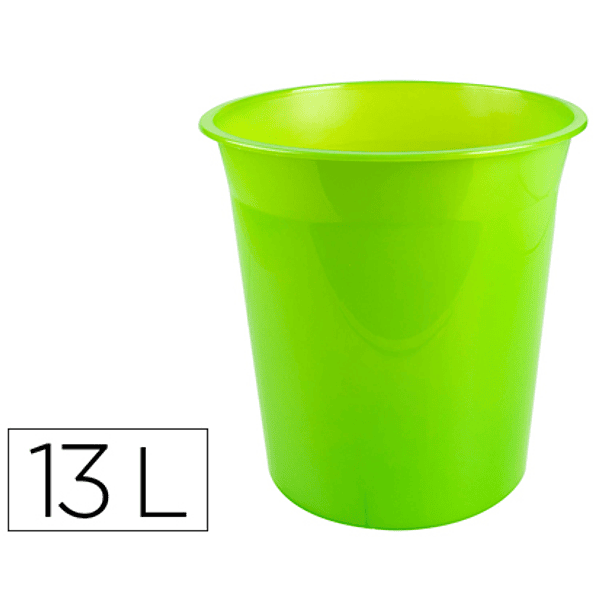 Cesto plastico q-connect verde translucido 13 litros 1