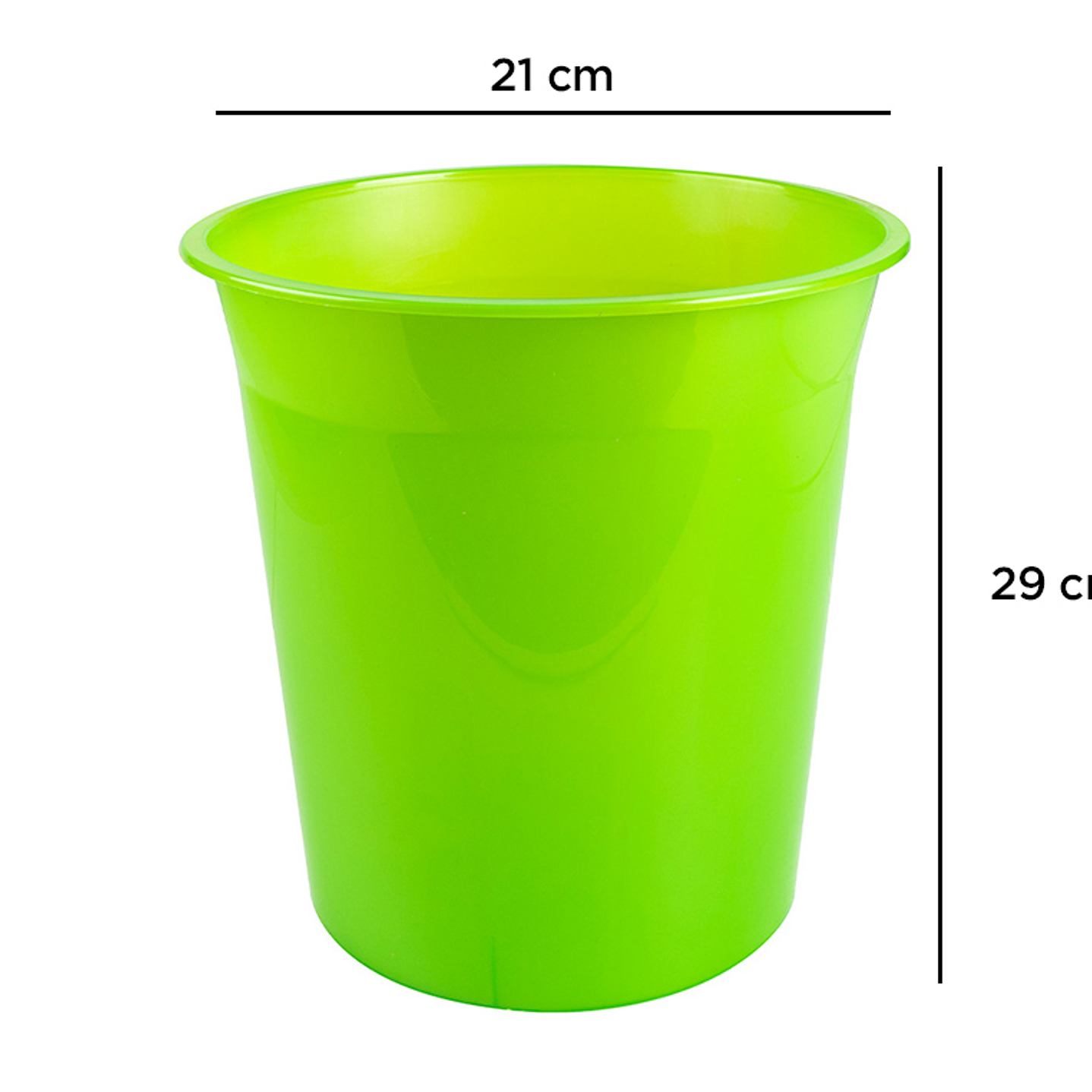 Cesto plastico q-connect verde translucido 13 litros 1