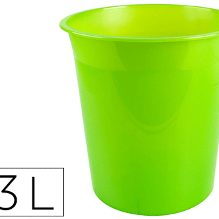 Cesto plastico q-connect verde translucido 13 litros 2