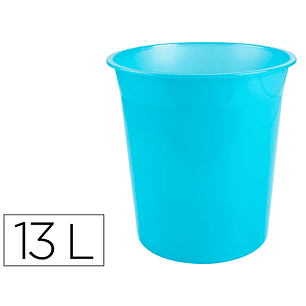 Cesto plastico q-connect turquesa translucido 13 litros