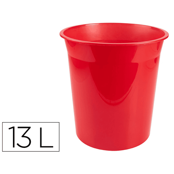 Cesto plastico q-connect vermelho translucido 13 litros 1