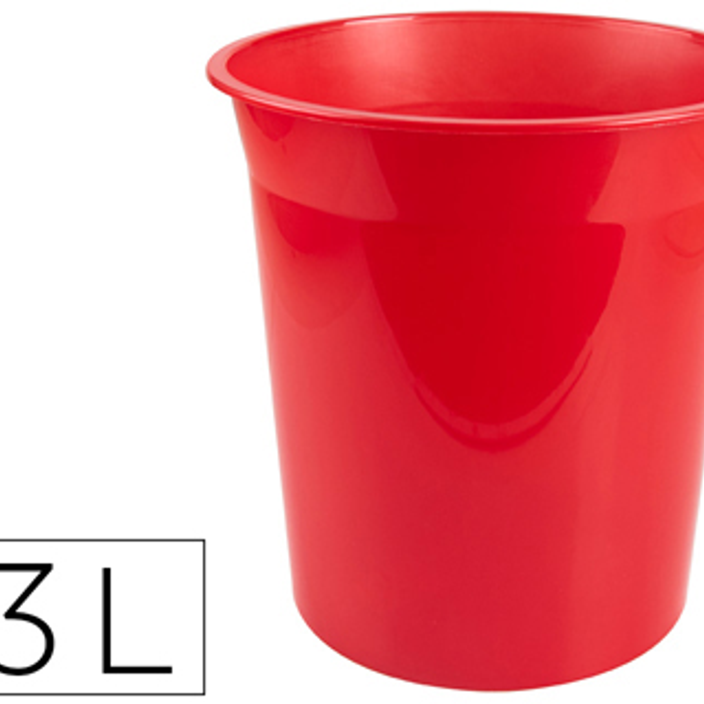 Cesto plastico q-connect vermelho translucido 13 litros 1