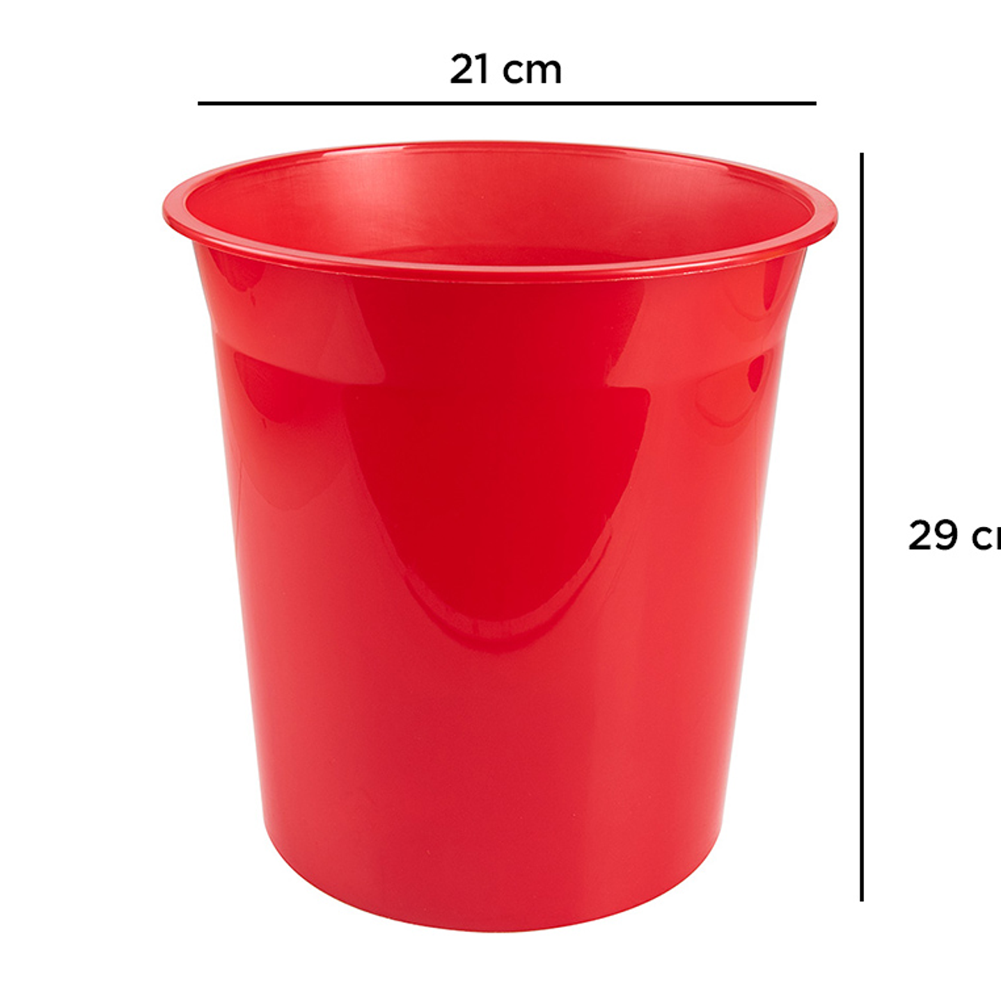 Cesto plastico q-connect vermelho translucido 13 litros 1