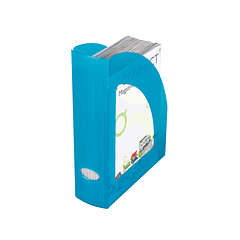 Porta revistas plastico q-connect azul translucido