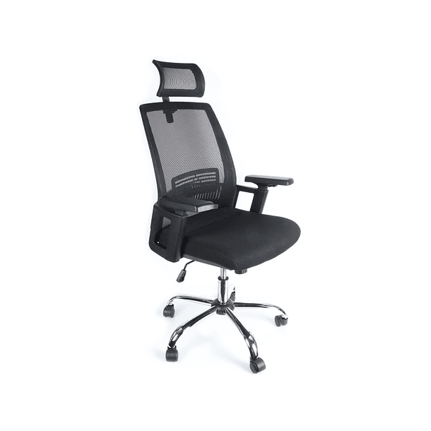 Cadeira de direcao q-connect ergonomica base metal encosto alto com apoio de cabeca ajustavel regulavel em altura 1140+7 1