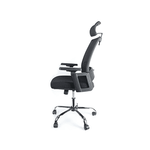 Cadeira de direcao q-connect ergonomica base metal encosto alto com apoio de cabeca ajustavel regulavel em altura 1140+7